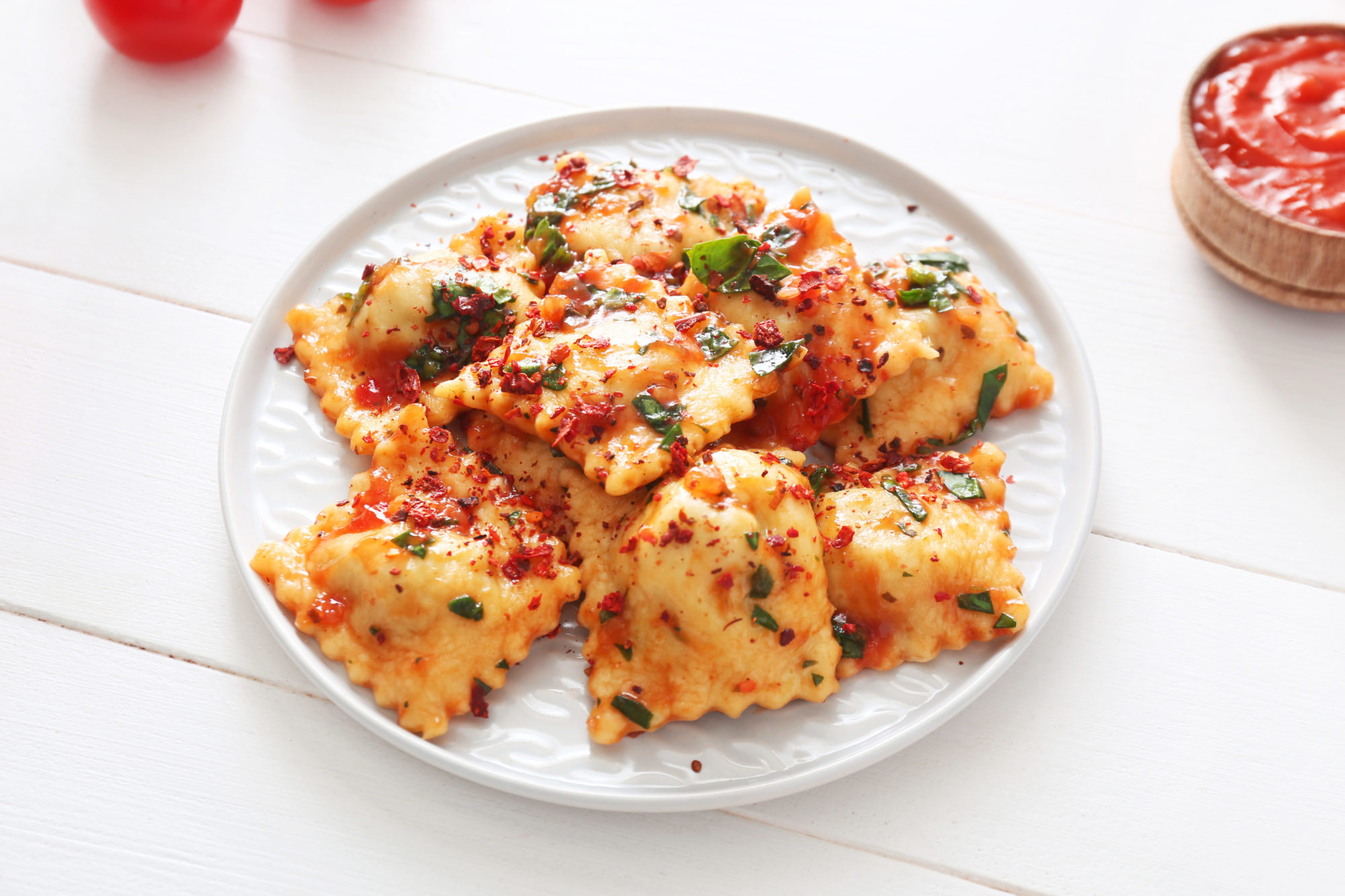 Roasted Tomato & Basil Non-Dairy Ravioli | Manini's, LLC